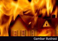 Rumah Janda di Cijulang Terbakar