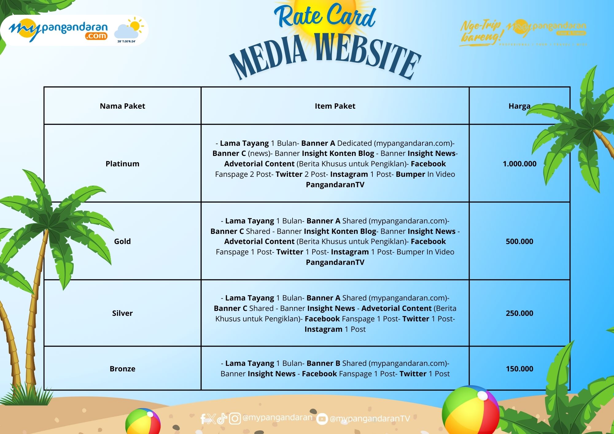 rate card website
