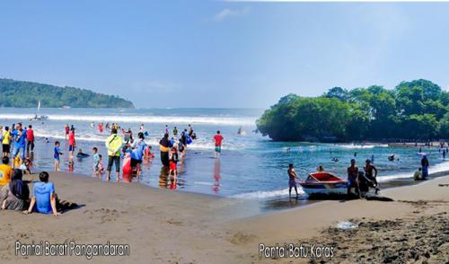 2 Pantai di Pangandaran Yang diperbolehkan Untuk Aktifitas Berenang