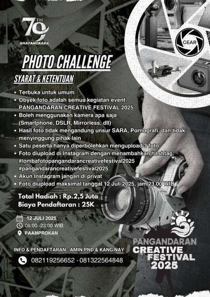 Meriahkan HUT Bhayangkara ke-79, Photo Challenge Pangandaran Creative Festival 2025 Hadir dengan Total Hadiah Rp2,5 Juta