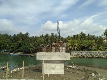 Foto Progres Jembatan Muara Cikidang Lintas Pesisir Pangandaran 