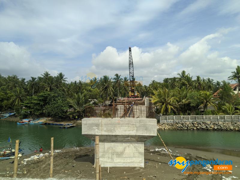 Foto Progres Jembatan Muara Cikidang Lintas Pesisir Pangandaran 