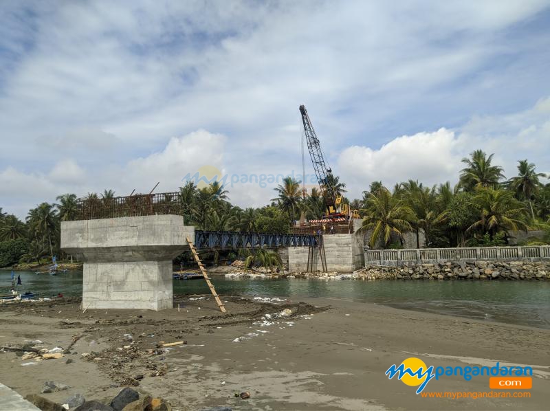 Foto Progres Jembatan Muara Cikidang Lintas Pesisir Pangandaran 