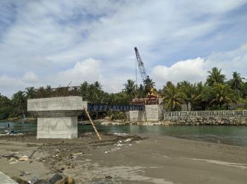 Foto Progres Jembatan Muara Cikidang Lintas Pesisir Pangandaran 