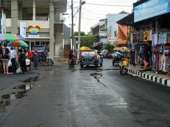Potret Suasana Jalan E. Jaga Lautan Pantai Timur Pangandaran