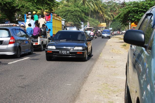 Suasana Macet Jelang Pintu Masuk Pangandaran