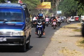 Suasana Macet Jelang Pintu Masuk Pangandaran