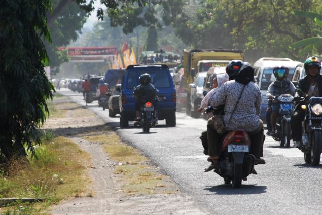 Suasana Macet Jelang Pintu Masuk Pangandaran