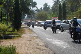 Suasana Macet Jelang Pintu Masuk Pangandaran