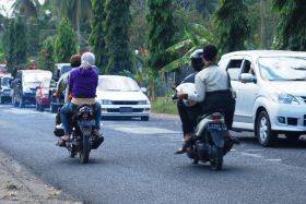 Suasana Macet Jelang Pintu Masuk Pangandaran