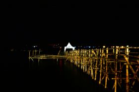 Pantai Timur Pangandaran di Malam Hari