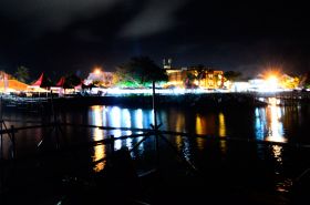 Pantai timur Pangandaran di Malam Hari