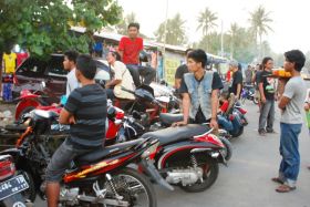 Potret Event 19th Annivesary Vespa Antique Club di Pangandaran