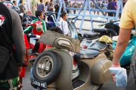 Potret Event 19th Annivesary Vespa Antique Club di Pangandaran