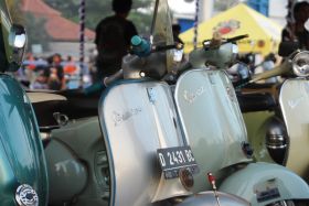 Potret Event 19th Annivesary Vespa Antique Club di Pangandaran