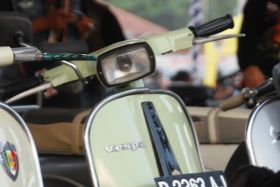 Potret Event 19th Annivesary Vespa Antique Club di Pangandaran