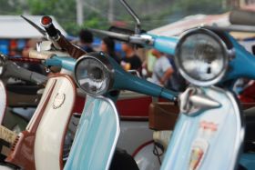 Potret Event 19th Annivesary Vespa Antique Club di Pangandaran