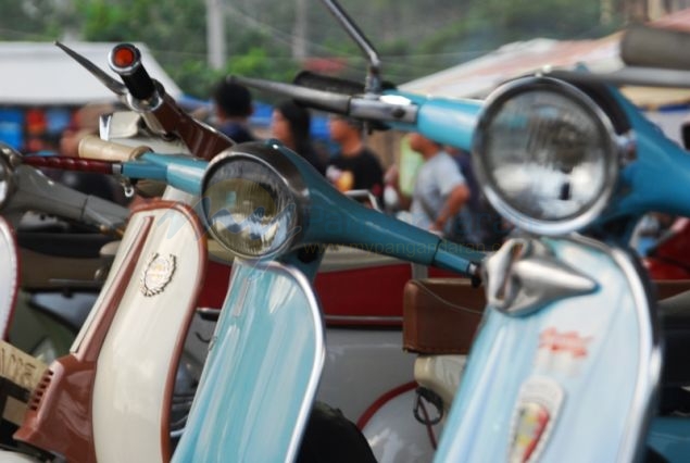 Potret Event 19th Annivesary Vespa Antique Club di Pangandaran