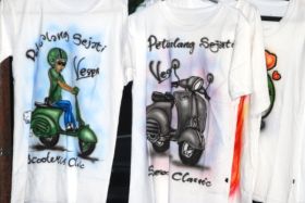 Potret Event 19th Annivesary Vespa Antique Club di Pangandaran