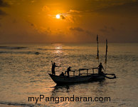 Beautiful Sunset On Pangandaran Beach