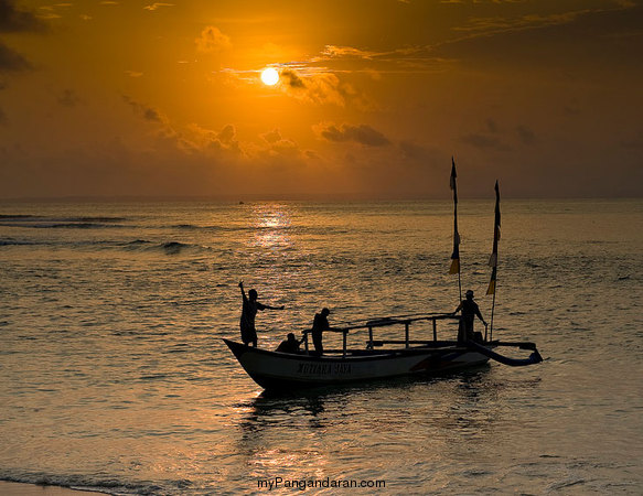 Beautiful Sunset On Pangandaran Beach