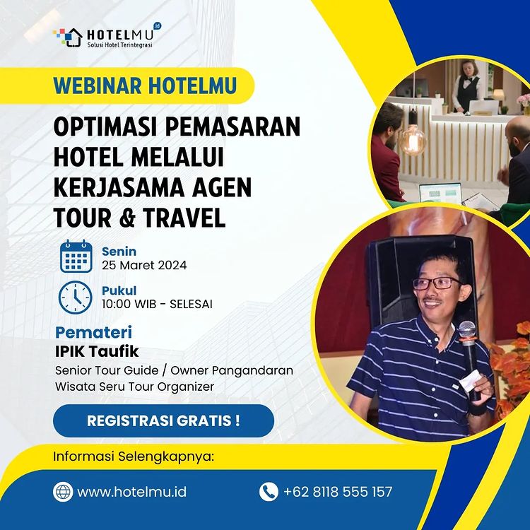 Yuuuk...Ikuti WEBINAR DAFTAR GRATIS!!!

Bagaimana Mengembangkan Pemasaran Occupancy Hotel Terutama Saat           ...