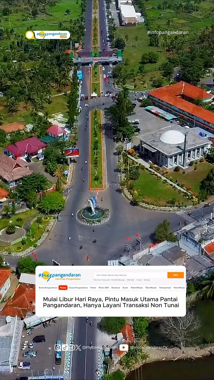 Mulai Libur Hari Raya, Pintu Masuk Utama Pantai Pangandaran, Hanya           ...