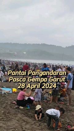 Kondisi Terkini Pantai Pangandaran Pasca Gempa Garut Tanggal 28 April           ...