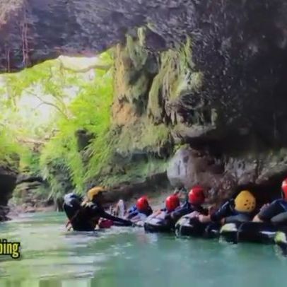 Ada yang sudah pernah ke sini? 
==
Nah ini nih alternatif kalau Green Canyon lagi banjir, namanya santirah River Tubing bedanya ...