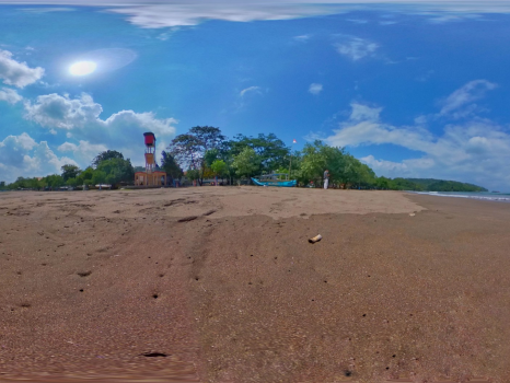 Potret 360 Pantai Barat Pangandaran Saat PPKM 